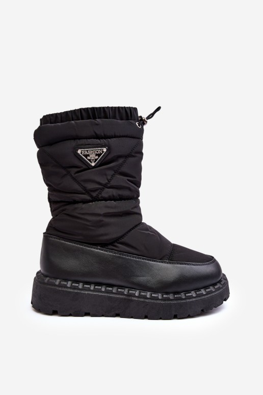 Women's snow boots with thick sole black Lureta