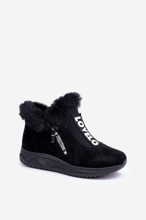 Sneakers Ankle Boots Women With Fur Black Zeriana