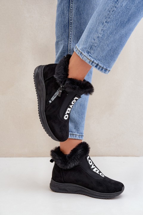 Sneakers Ankle Boots Women With Fur Black Zeriana