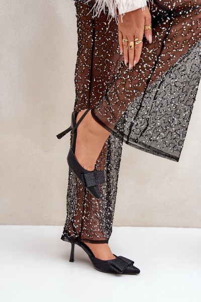 Blizgūs aukštakulniai su lankeliu, juodu Gredan