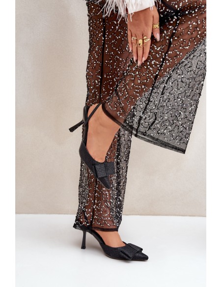 Blizgūs aukštakulniai su lankeliu, juodu Gredan