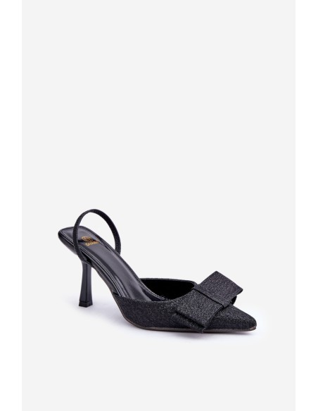 Blizgūs aukštakulniai su lankeliu, juodu Gredan