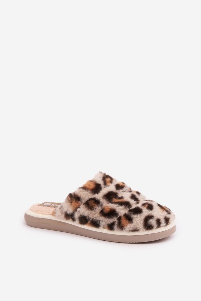 Faux Fur Slippers Panther Beige Inblu EK000008 2