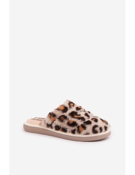 Dirbtinio kailio šlepetės Panther Beige Inblu EK000008