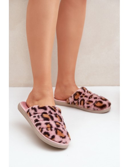 Furry Women's Slippers Leopard Inblu EK000008 Pink