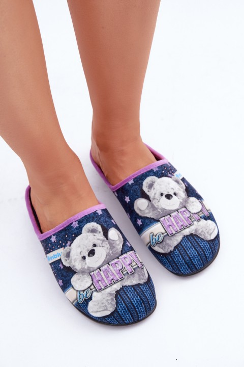 Women's Home Slippers Penguins Inblu EC-81-004 Navy blue