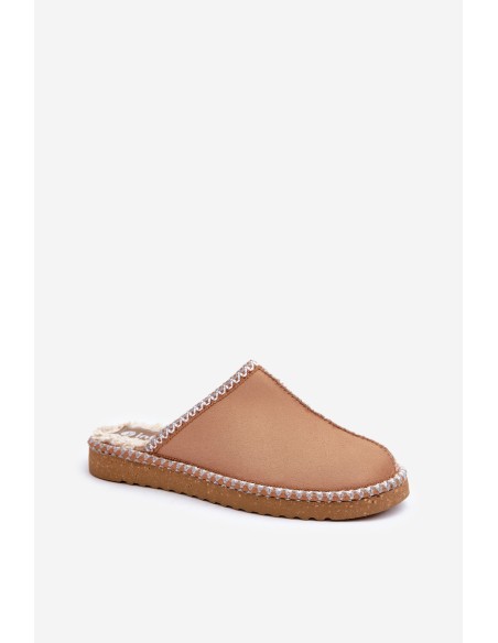 Comfortable home footwear slippers with embroidery women's Inblu FX000021 Camel