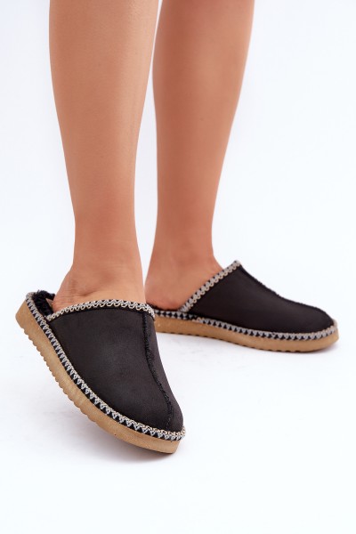 Namų avalynė Šlepetės su siuvinėjimu Moteriškos Inblu Black EY000028