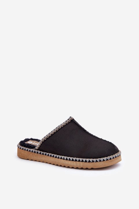 Home Footwear Slippers With Embroidery Women's Inblu Black EY000028