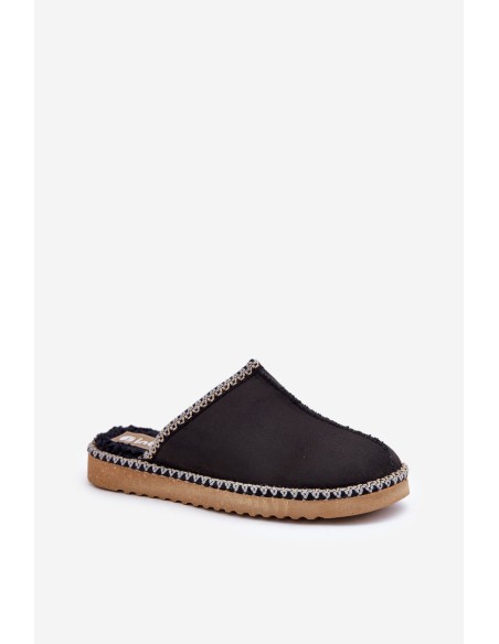 Home Footwear Slippers With Embroidery Women's Inblu Black EY000028