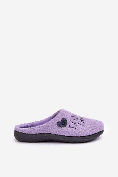 Namų avalynė Moteriškos šlepetės su raštu ir kailiuku Tipas Avinėlio Violetinė Inblu ET000027