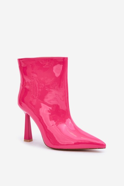 Patent Ankle Boots Pointed Slip-On Fuchsia Seliri 2