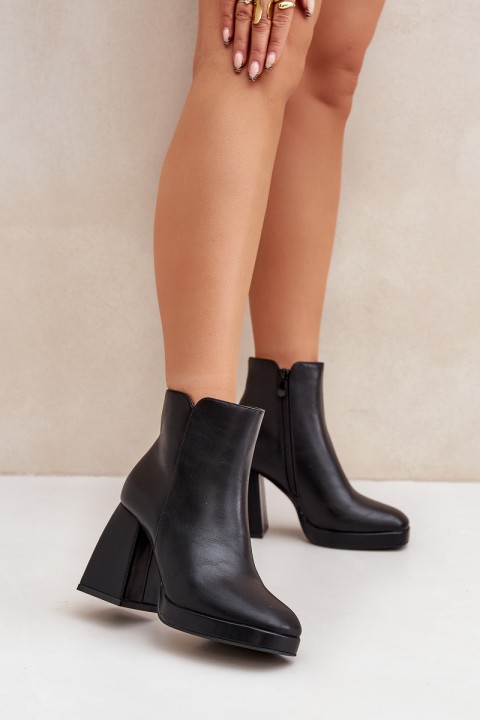 High Heeled Boots Eco Leather Black Selarae