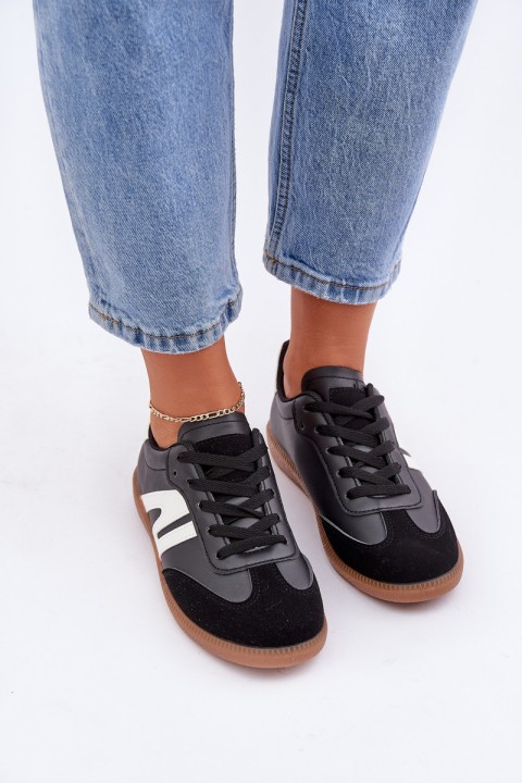 Low Women's Sneakers Made Of Eco Leather Black Navidemi