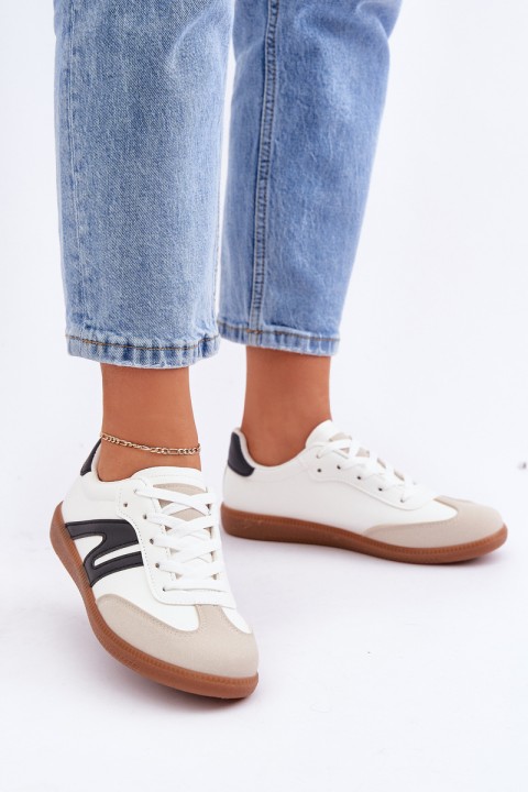 Low Women's Sneakers Made Of Eco Leather Black-White Navidemi