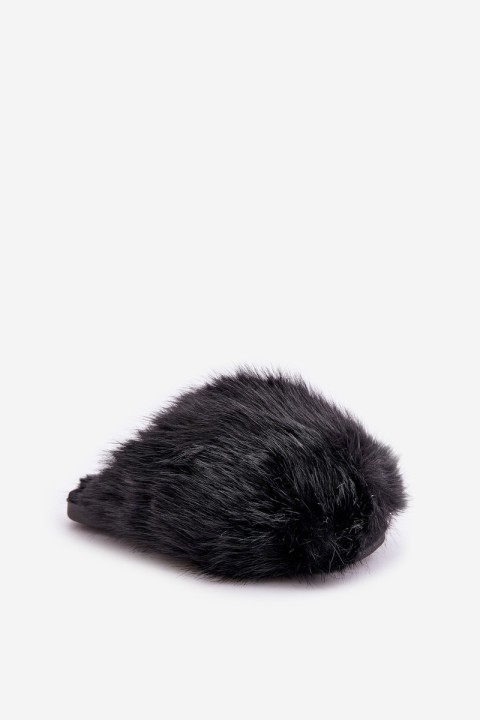 Women's Fur Slippers Black Wladisa