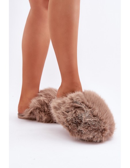 Women's Fur Slippers Dark Beige Wladisa