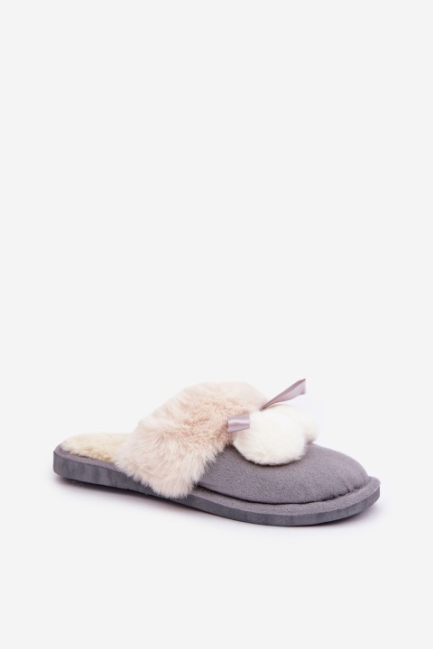 Women's Slippers With Fur Gray Nartani