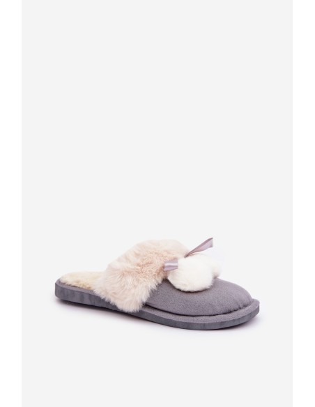 Women's Slippers With Fur Gray Nartani