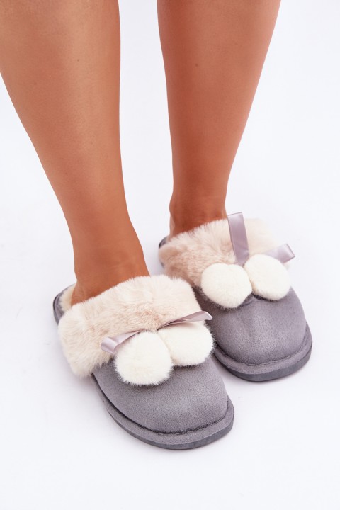 Women's Slippers With Fur Gray Nartani