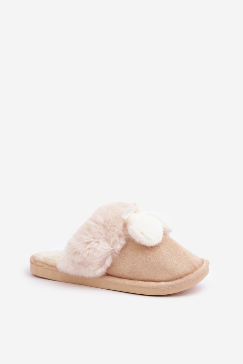 Women's Slippers With Fur Beige Nartani