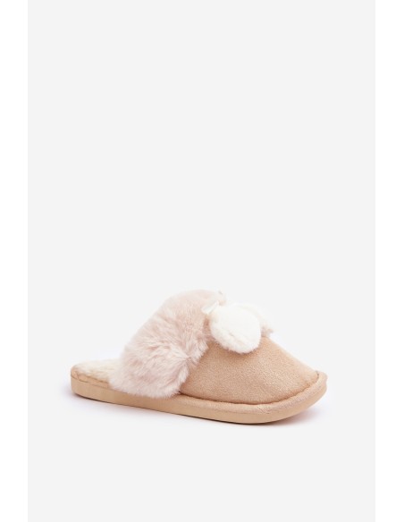 Women's Slippers With Fur Beige Nartani