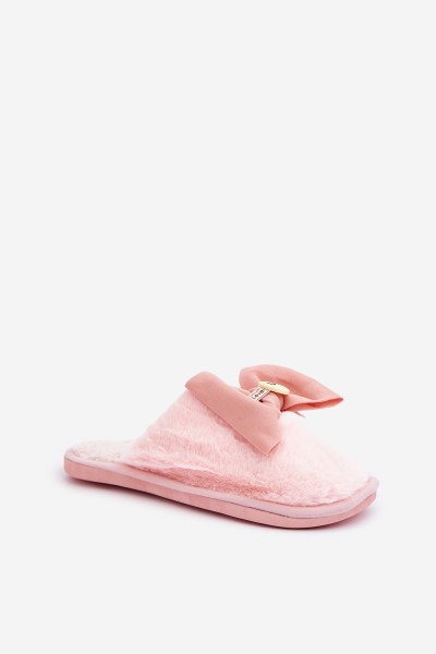 Women's Slippers With Fur And Bow Pink Olfedi 2
