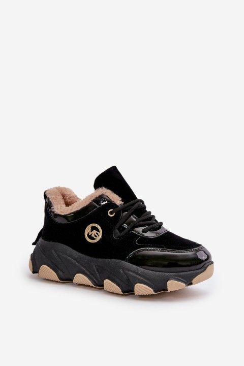 Women's Sport Shoes Laced Insulated On Platform Black Verioras