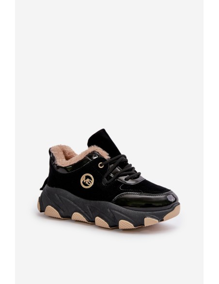 Women's Sport Shoes Laced Insulated On Platform Black Verioras