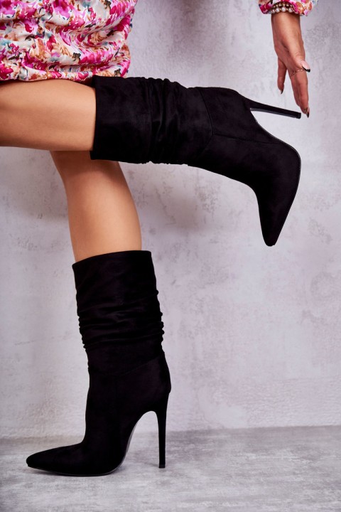 Moteriški raukšlėti batai Batai juodi Laguna