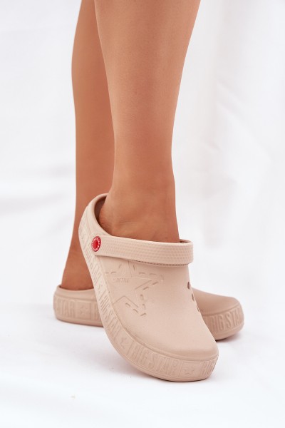 Moteriškos lengvos šlepetės Big Star II275008 smėlio spalvos