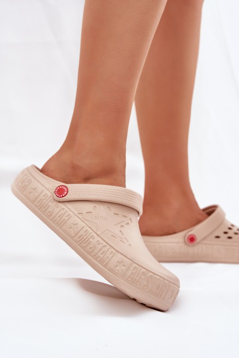 Women's Lightweight Slippers Big Star II275008 Beige