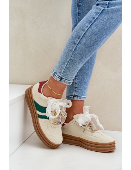 Women's Sneakers With Embellishments Beige Jariana