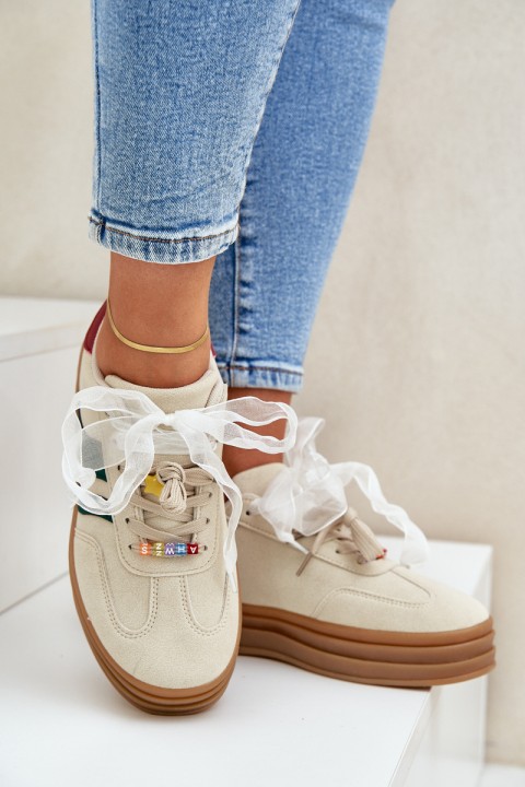 Women's Sneakers With Embellishments Beige Jariana