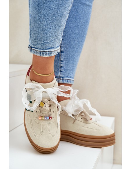 Women's Sneakers With Embellishments Beige Jariana