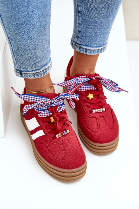 Women's sneakers with bows red Jariana