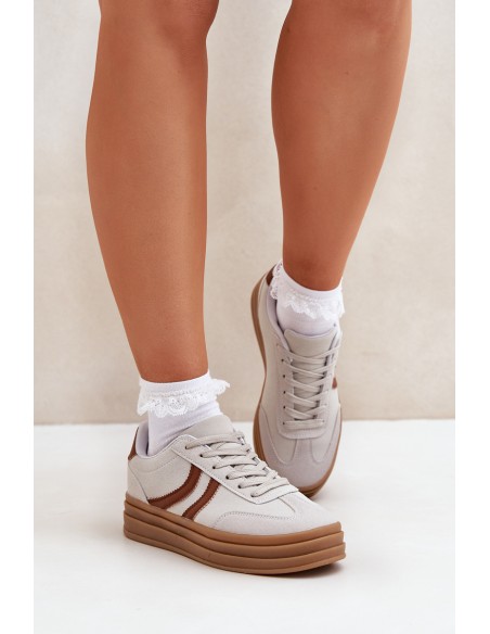 Stylish platform sneakers gray Doriwa