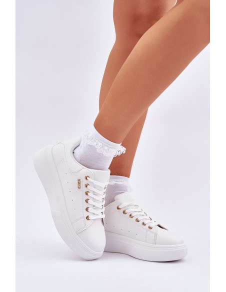 Moteriški sportbačiai su platforma Eco Leather White Lelandine