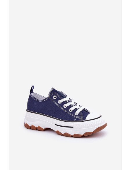 Žemi moteriški sportbačiai ant platformos Navy Aradwin