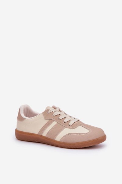 Low Women's Sneakers Made Of Eco Leather Beige Nonalorin 2