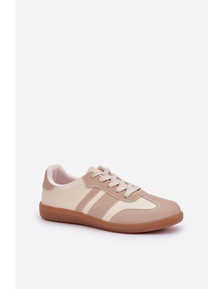 Low Women's Sneakers Made Of Eco Leather Beige Nonalorin