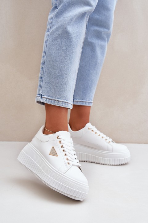 Stylish Sneakers On Massive Platform White Vallexia