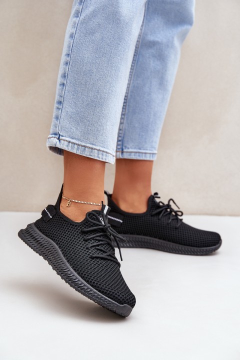 Mesh Slip-On Sports Shoes Women Black Harice