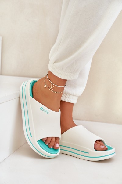 Moteriškos šlepetės su platforma Big Star NN274A038 White-Mint