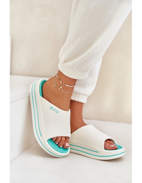 Women's Platform Slippers Big Star NN274A038 White-Mint