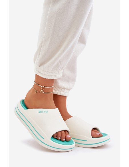 Women's Platform Slippers Big Star NN274A038 White-Mint