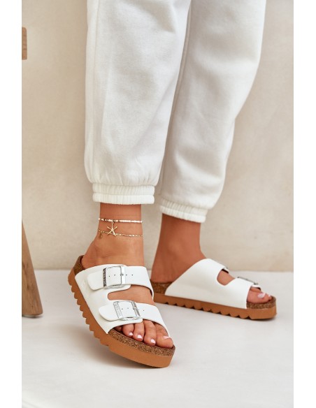 Classic women's slippers Big Star LL274480 white