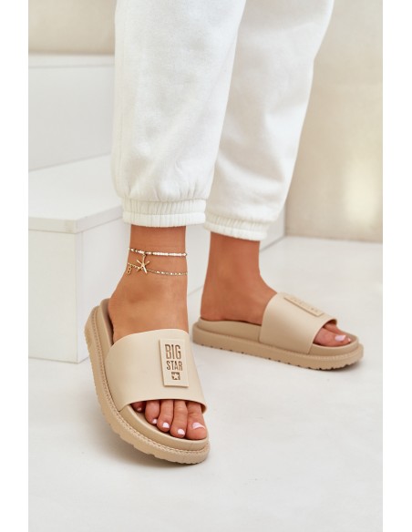Ladies Slippers Big Star LL274A210 Beige