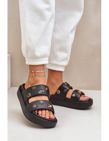 Women's Foam Slippers With Clips Black Ravanala