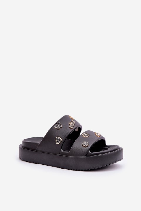 Women's Foam Slippers With Clips Black Ravanala